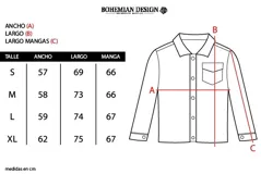 Sobrecamisa color beige de pana con cuello clásico, cierre frontal con botones, manga larga con puños abotonados y bolsillo de parche en el pecho.