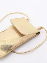 Morral tipo bandolera color negro, con correa fina ajustable para colgar al hombro o cruzado.