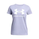 Remera deportiva Under Armour color fucsia con logo blanco estampado en el frente.