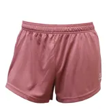 Short de deporte color rosa, con tela elástica y diseño de tiro medio, ideal para actividades físicas.
