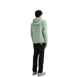 Canguro verde claro liso con capucha y cordones ajustables.