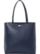 Bolso tote azul marino de Tommy Jeans, con doble asa de hombro y logo de la marca estampado en el frente.