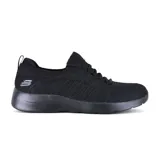 Championes Skechers Dynamight 2.0, color negro, con capellada de malla tejida, cordones elásticos y plantilla Memory Foam.