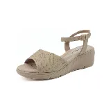 Sandalias negras de plataforma con capellada con microperforaciones y pulsera al tobillo.