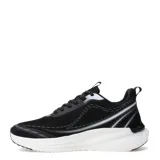 Championes Umbro Vex de hombre, color negro con detalles en blanco y gris. Presentan una capellada de malla transpirable, cordones negros, logo de Umbro en el lateral y una suela gruesa con amortiguación.