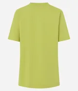 Remera verde claro de algodón con cuello redondo y mangas cortas. Estampado frontal con la palabra "TOKYO" en color borgoña y la frase "Where Zen Meets The Neón" debajo.