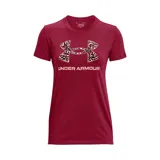 Remera deportiva Under Armour color fucsia con logo blanco estampado en el frente.