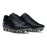 Championes de fútbol Under Armour Shadow Select 2 FG, color blanco con logo negro en el talón y detalles en gris.