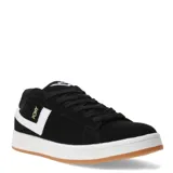 Championes urbanos Pony Square color negro, con detalles en blanco y suela de goma color caramelo.