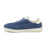 Championes Caterpillar Pause Retro T-Toe azules de gamuza con detalles en blanco.