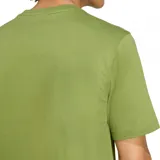 Remera verde oliva de manga corta con logo Adidas Trefoil bordado en blanco en el pecho.