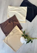 Top bandeau marrón liso.