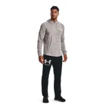Buzo Under Armour Rival Terry de hombre, color gris jaspeado, con capucha y cordones ajustables. Logo de la marca estampado en el pecho.
