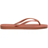 Ojotas Havaianas Slim Square Logo Pop color fucsia, con logo en las tiras.