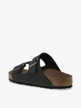 Sandalias Birkenstock Arizona negras con doble tira ajustable y plantilla anatómica de corcho y látex.