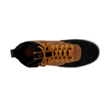Championes de caña alta Nike Lunar Force 1 Duckboot, color marrón chocolate con detalles en negro y cordones amarillos.