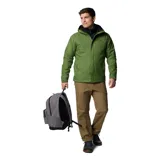 Campera impermeable Columbia Watertight II color verde oliva para hombre, con capucha ajustable, cierre frontal con cremallera, bolsillos laterales con cremallera, puños ajustables con velcro y dobladillo ajustable con cordón. Se puede guardar en su propio bolsillo. Cuenta con tecnología Omni-Tech™ que la hace impermeable y transpirable.
