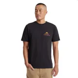 Remera negra de manga corta con estampado en el pecho de un sol y el texto "Roark Provisions".