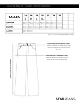 Pantalón de jean gris de corte recto, tiro medio/alto, confeccionado en tejido plano de algodón y elastano.