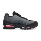 Championes Nike Air Max 95 OG Big Bubble Bright Crimson, con detalles en gris, negro y rojo. Presentan la tecnología Air Max en la suela para mayor amortiguación.