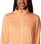 Campera polar Columbia con cierre frontal, bolsillos laterales con cierre y orificios para pulgares.