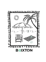 Remera negra con efecto gastado, corte amplio y estampado blanco en el pecho con motivos playeros.