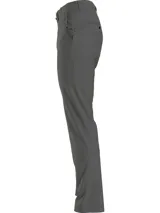 Pantalón chino gris de corte slim, con bolsillos laterales y traseros.