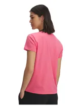 Remera deportiva Under Armour Campus Core SS, color celeste con logo estampado en el pecho.
