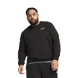 Buzo negro de cuello redondo, marca Puma, con logo pequeño estampado en blanco en el pecho.