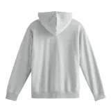 Buzo gris con capucha, de corte clásico y logo de New Balance estampado en el pecho.