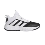 Championes de baloncesto Adidas OwnTheGame 2.0, color blanco con detalles en negro, de caña media y amortiguación ligera Lightmotion.
