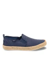 Zapatillas Legacy grises sin cordones, con elástico en los laterales y suela de yute.