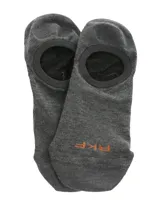 Calcetín invisible gris de bambú con talón de silicona antideslizante.