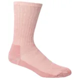 Calcetines gruesos de lana merino color rosa, de largo medio.