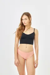 Culotte color rosa claro, sin costuras y con forro de algodón.
