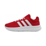 Zapatillas Adidas Lite Racer 4.0 rojas con tres tiras blancas en los laterales y suela blanca con tecnología Cloudfoam.
