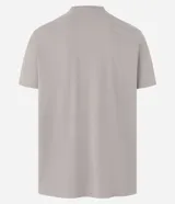 Remera gris de algodón, corte clásico, con cuello redondo y manga corta. Estampa frontal con la frase "The Pier" y un dibujo de un muelle.