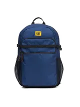 Mochila unisex Caterpillar modelo Noah Backpack, color azul marino, con compartimento principal acolchado para laptop de 15 pulgadas, bolsillo frontal con cierre, bolsillos laterales de malla y correas de compresión laterales. Cuenta con panel trasero y correas acolchadas con malla transpirable.