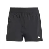 Short deportivo Adidas Own The Run para mujer, color negro con logo blanco.