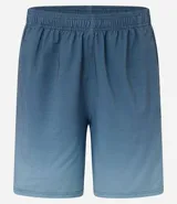 Bermuda deportiva masculina, color verde azulado con efecto degradé, cintura elástica con cordón de ajuste interno y forro de tela.