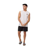 Musculosa blanca de algodón con logo estampado en el pecho.