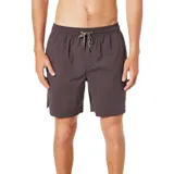 Short de baño color marrón con cintura elástica y cordón ajustable.