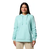 Buzo Columbia color beige con logo de la marca bordado en el pecho, cuello redondo, mangas largas, puños y ruedo acanalados.