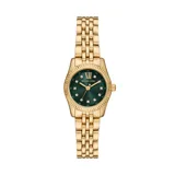 Reloj Michael Kors modelo Lexington con caja dorada de 26mm y esfera verde con incrustaciones de cristal.