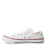 Championes Converse Chuck Taylor unisex, color blanco con detalles en rojo y azul.