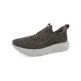 Championes Olympikus Clic color marrón, sin cordones, con capellada de tejido de punto y suela blanca con tecnología Evasense.
