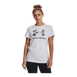 Remera deportiva Under Armour color fucsia con logo blanco estampado en el frente.
