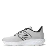 Championes New Balance 411 V3 para hombre, color gris claro con detalles en negro y blanco.