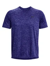 Remera deportiva Under Armour Tech 2.0 de hombre, color gris jaspeado con logo negro en el pecho.