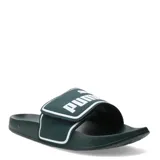 Sandalias Puma Leadcat 2.0 V para hombre, color verde con logo blanco.